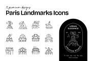 Paris Landmark Icon Set, an Outline Icon by Vectors Market (Thumbnail 1 of 8)