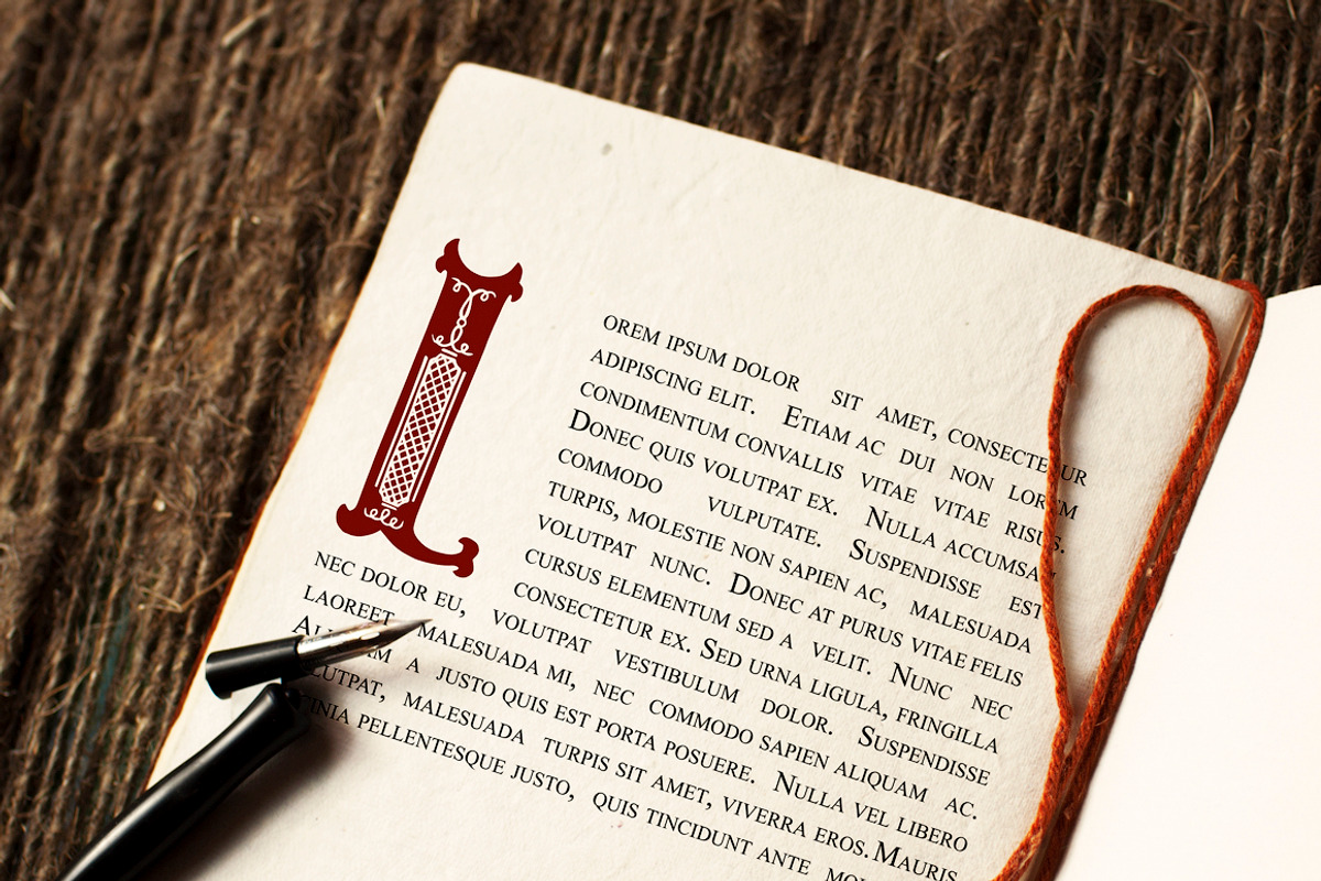 Initials ANCIENT BOOK. Character set preview 3