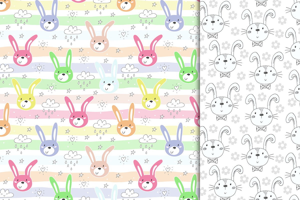 Cute rabbits patterns colection!, a Pattern Graphic by Irene_Boiko_ART (Photo 11 of 21)