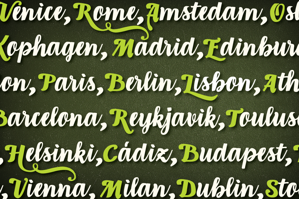 Piambis open type font preview 3