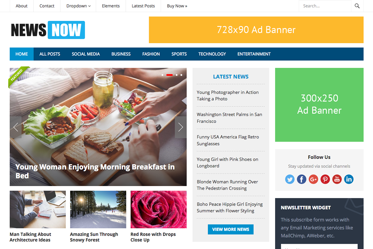 NewsNow - Powerful Magazine Theme, a WordPress Template by Happy Themes Shop