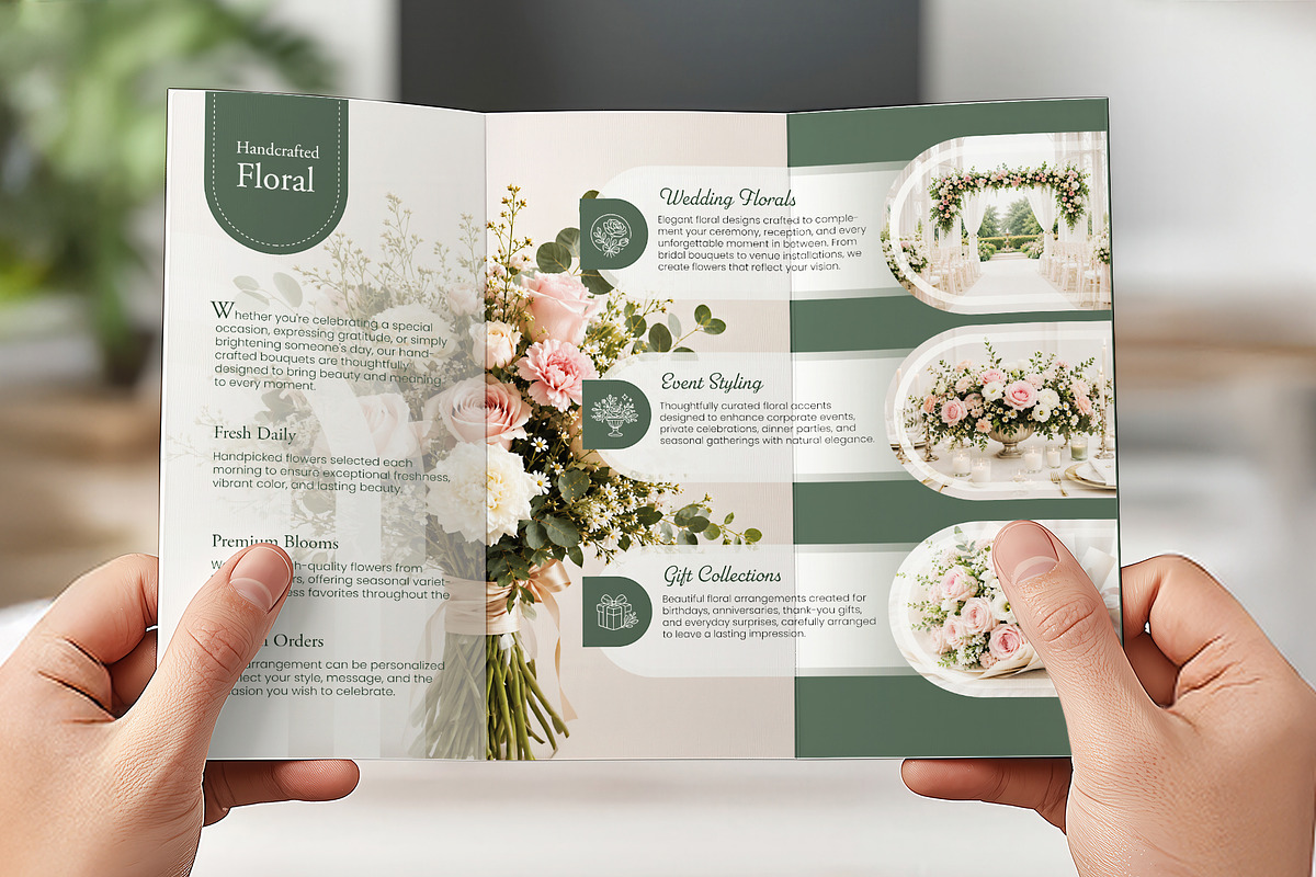 Flower Shop Trifold Brochure, a Brochure Template by WheelieMonkey (Photo 3 of 3)