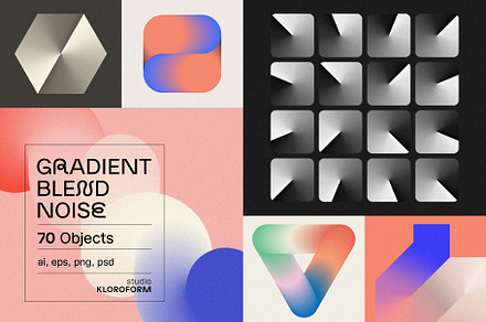 Gradient Blend Noise Vol. 1, an Object Graphic by kloroform