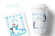 Winter adventures watercolor set., a Seasonal Illustration by SabinaWatercolorArt (Thumbnail 16 of 17)