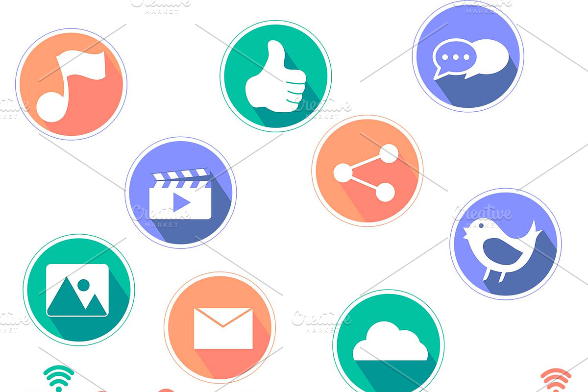 Social Network flat icon vector, an Icon by PeoGeo Creative (Photo 2 of 3)