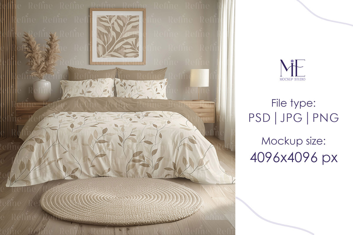 Bedding Duvet & Pillow Cover Mockup, a Household Mockup by Mie Mockup Studio (Photo 2 of 5)
