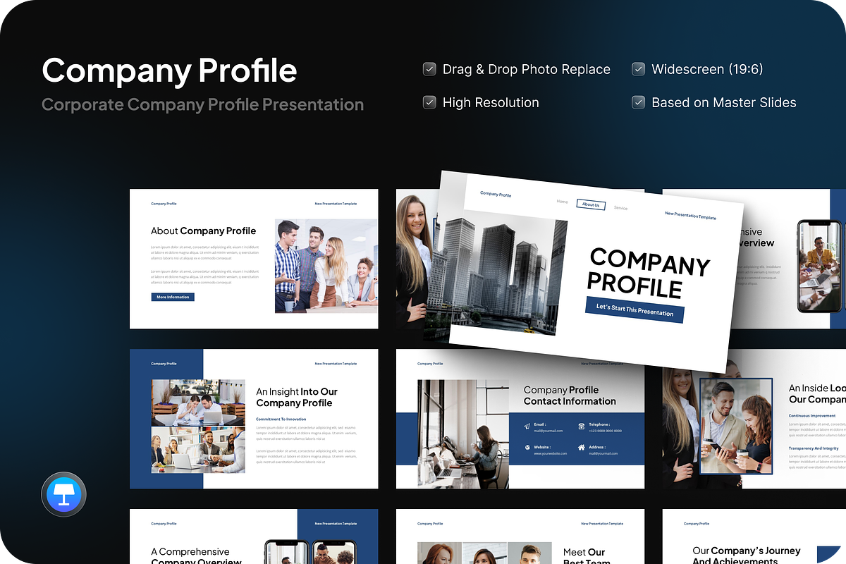 Corporate Company Profile Keynote, a Presentation Template by SquidPixey (Photo 1 of 7)