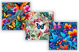 Tropical Butterfly Oasis Pattern Set