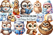 Watercolor Baby Owl Clipart, an Illustration by Rose Art (Thumbnail 1 of 7)