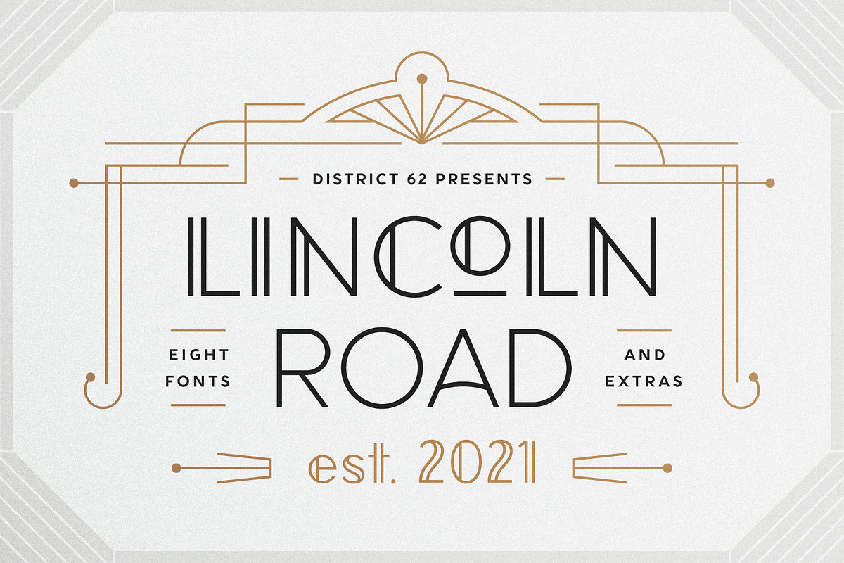 Lincoln Road Font Collection, a Sans Serif Font by DISTRICT 62 STUDIO (Photo 1 of 17)
