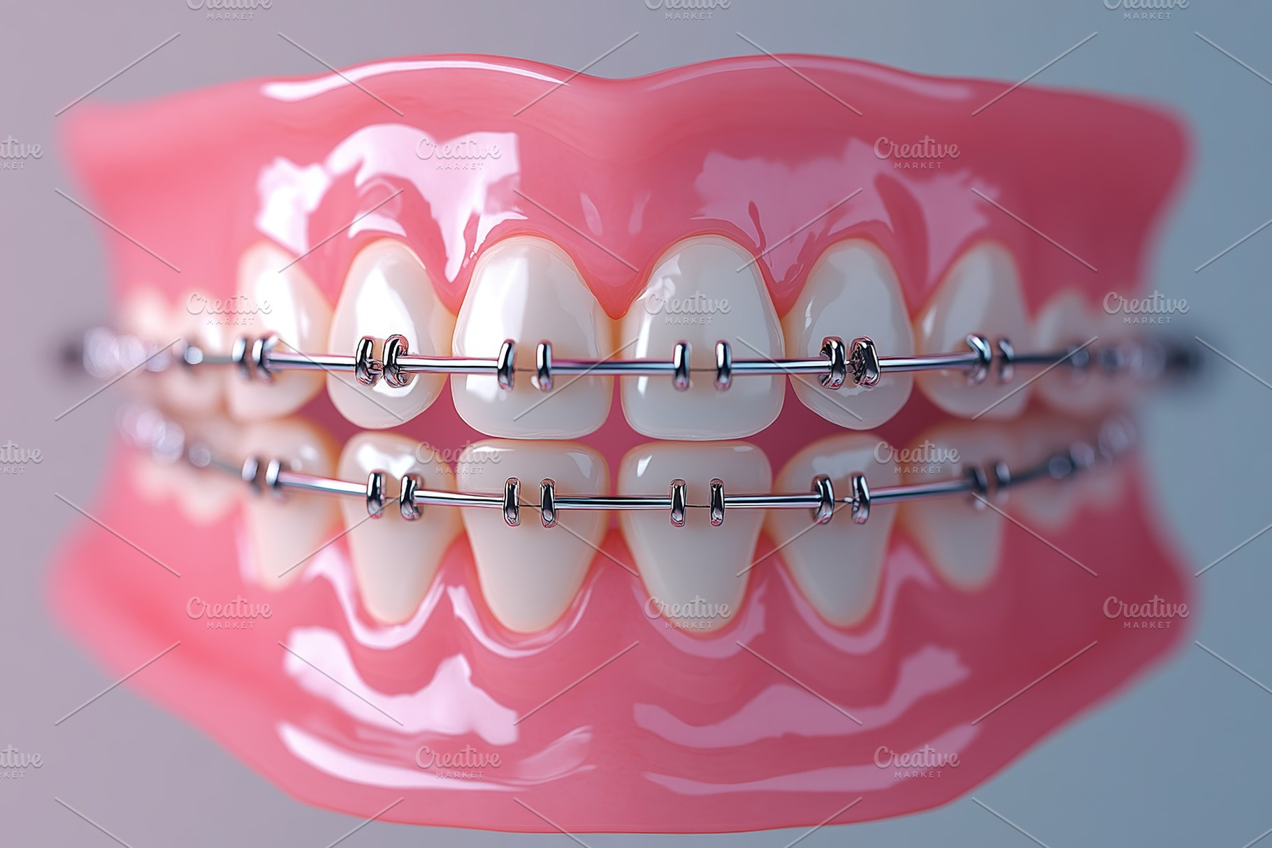 Modern model of teeth with dental braces, a Health & Medical Photo by AlyaAnd