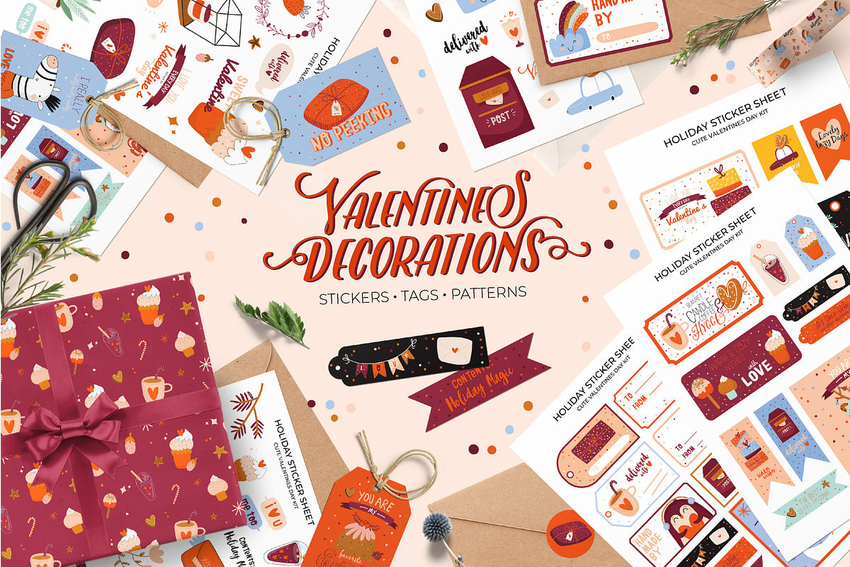 Valentines decorations PART 2, a Stationery Template by Ruslana Lubenets (Photo 1 of 7)