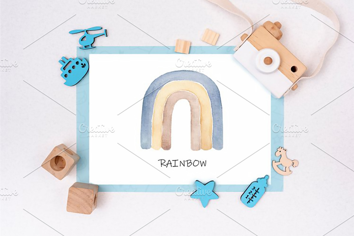 Watercolor Boho Rainbows Collection, an Object Illustration by MayaNavits (Photo 4 of 8)