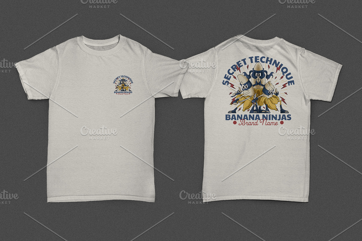 Retro Banana Ninjas Mascot, a Branding & Logo Template by Judsart (Photo 2 of 3)