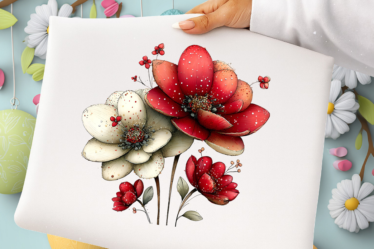Whimsical Flowers Spring Clipart, an Illustration by GatewayDesign (Photo 4 of 5)