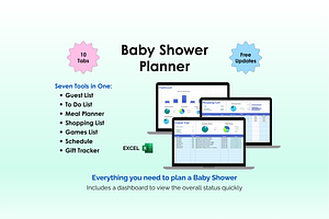 Baby Shower Planner - Excel, an App Template by Ardent Workshop