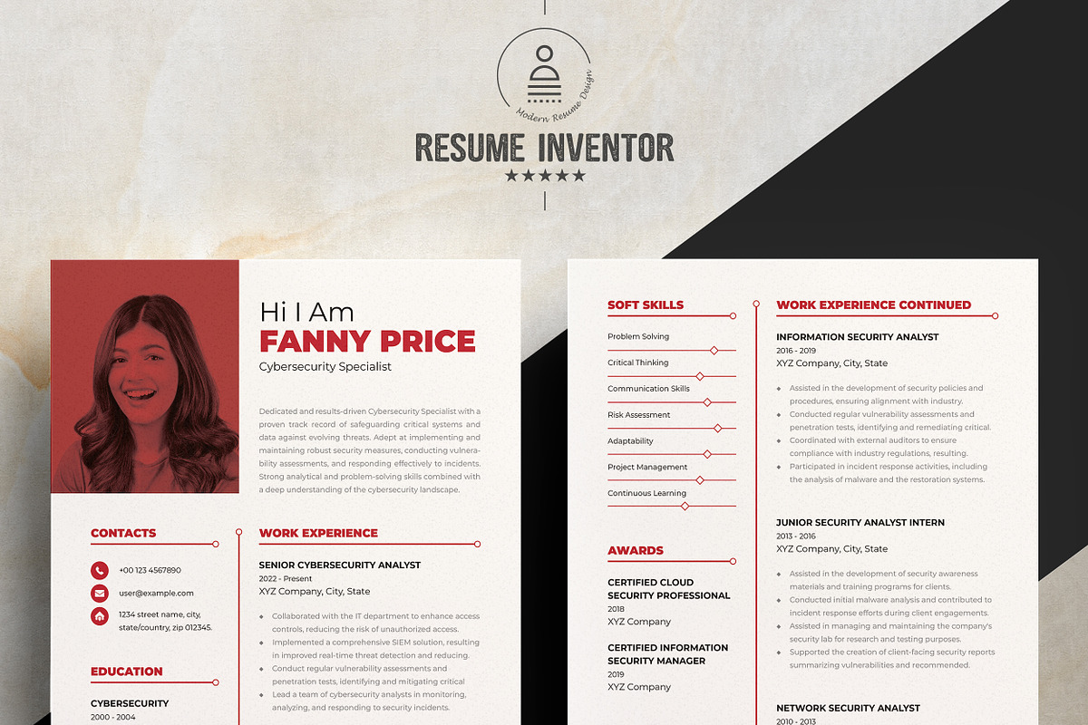 Creative Curriculum Vitae Template, a Stationery Template by ResumeInventor (Photo 2 of 7)