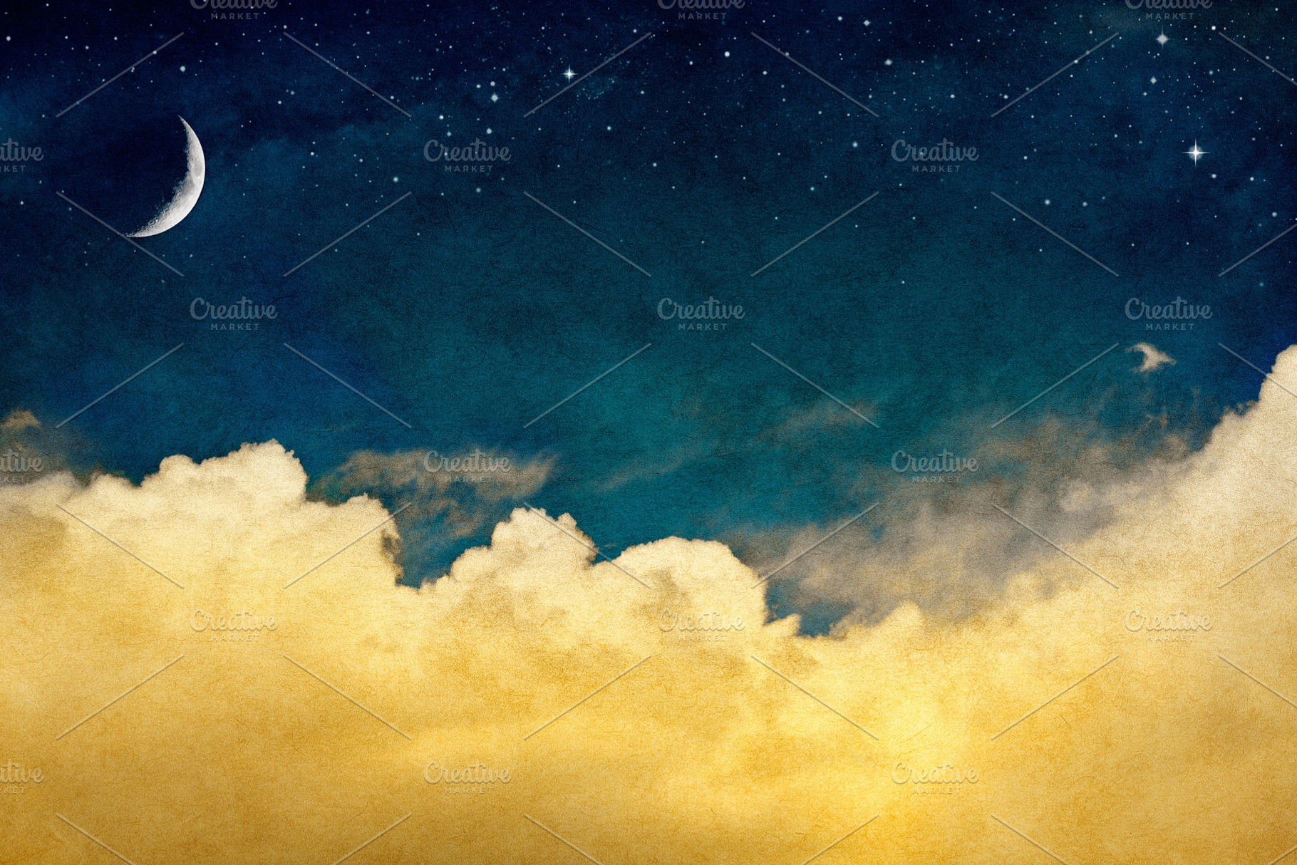 Crescent Moon and Clouds Fantasy, a Photo by David Schrader
