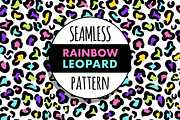 Seamless rainbow leopard pattern, a Pattern Graphic by Queen of Infographics (Thumbnail 1 of 2)