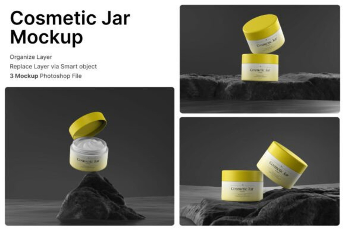 Cosmetic Jar Mockup, a Packaging Mockup by Akrinity Digital (Photo 1 of 4)