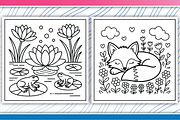 Beautiful and Flowers Coloring page, an Illustration by LightExpress (Thumbnail 3 of 5)