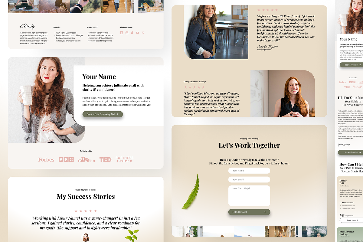 Coaching Website Template for Figma, a Landing Page Template by Sasha Lantukh (Photo 3 of 6)