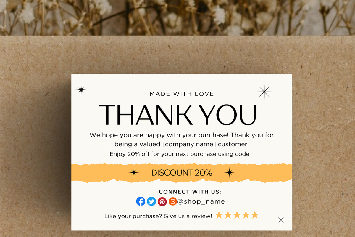 Minimal SmallBusiness Thank You Card, a Card Template by Elegant_Studio44 (Photo 3 of 5)