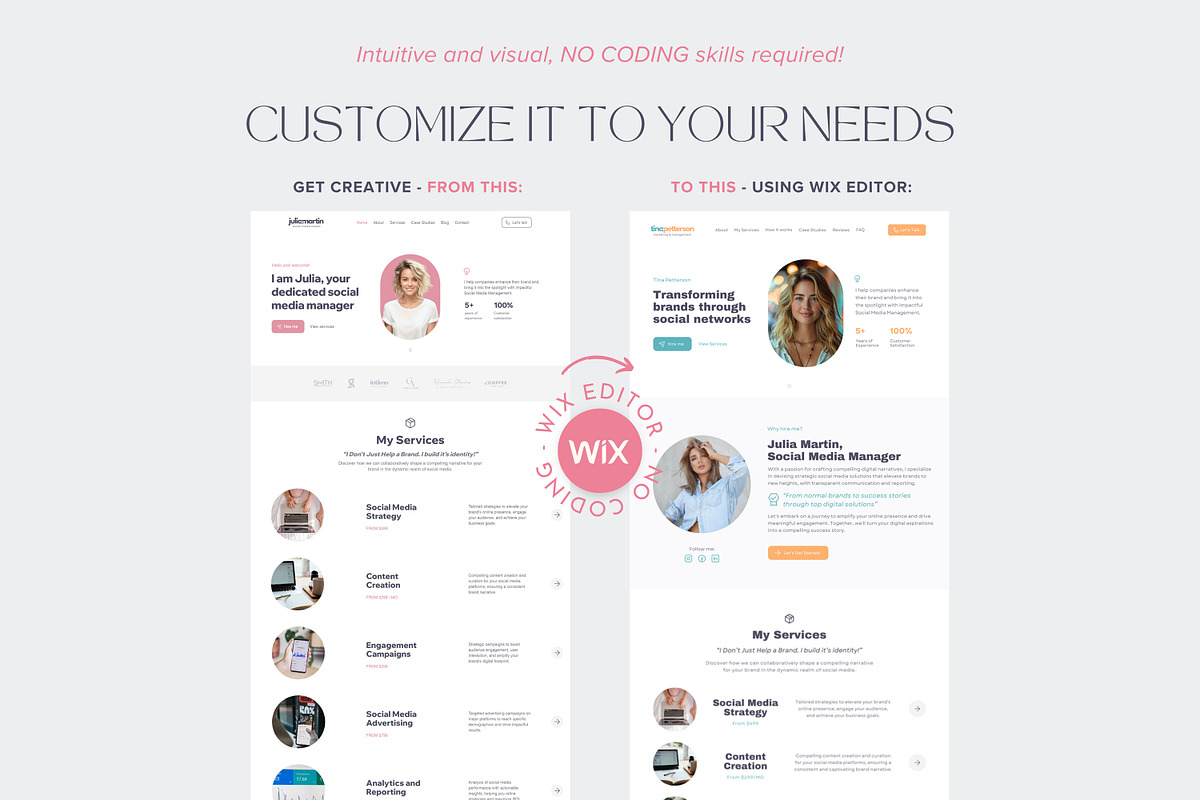 Wix Template Social Media Manager, a Wix Template by vectorocean (Photo 6 of 11)