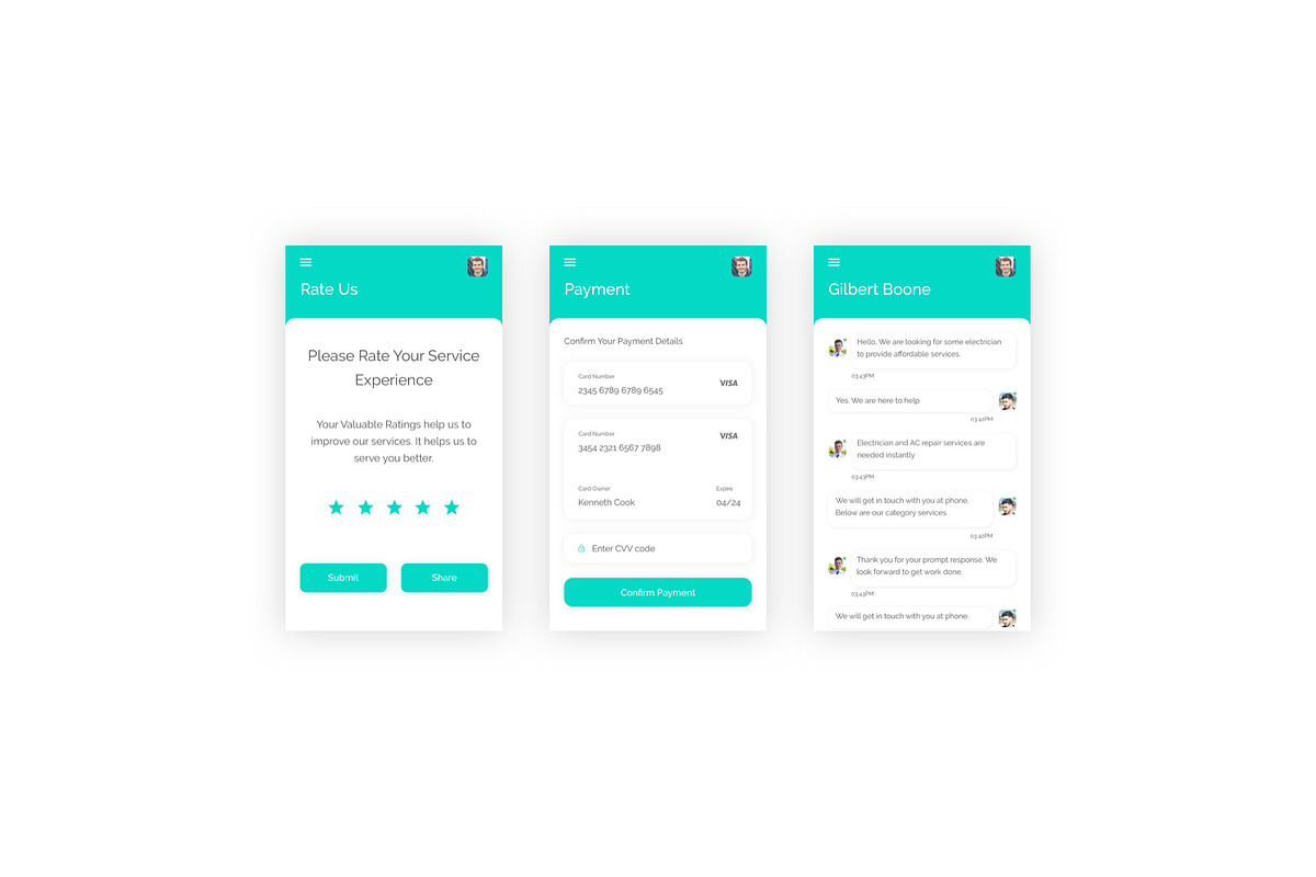 WeServe: Home Services Photoshop App, an UI Kit Template by themelove (Photo 10 of 11)