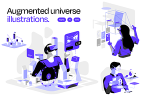 Virtual Reality & AR Illustrations, a Templates & Theme by Formfrom