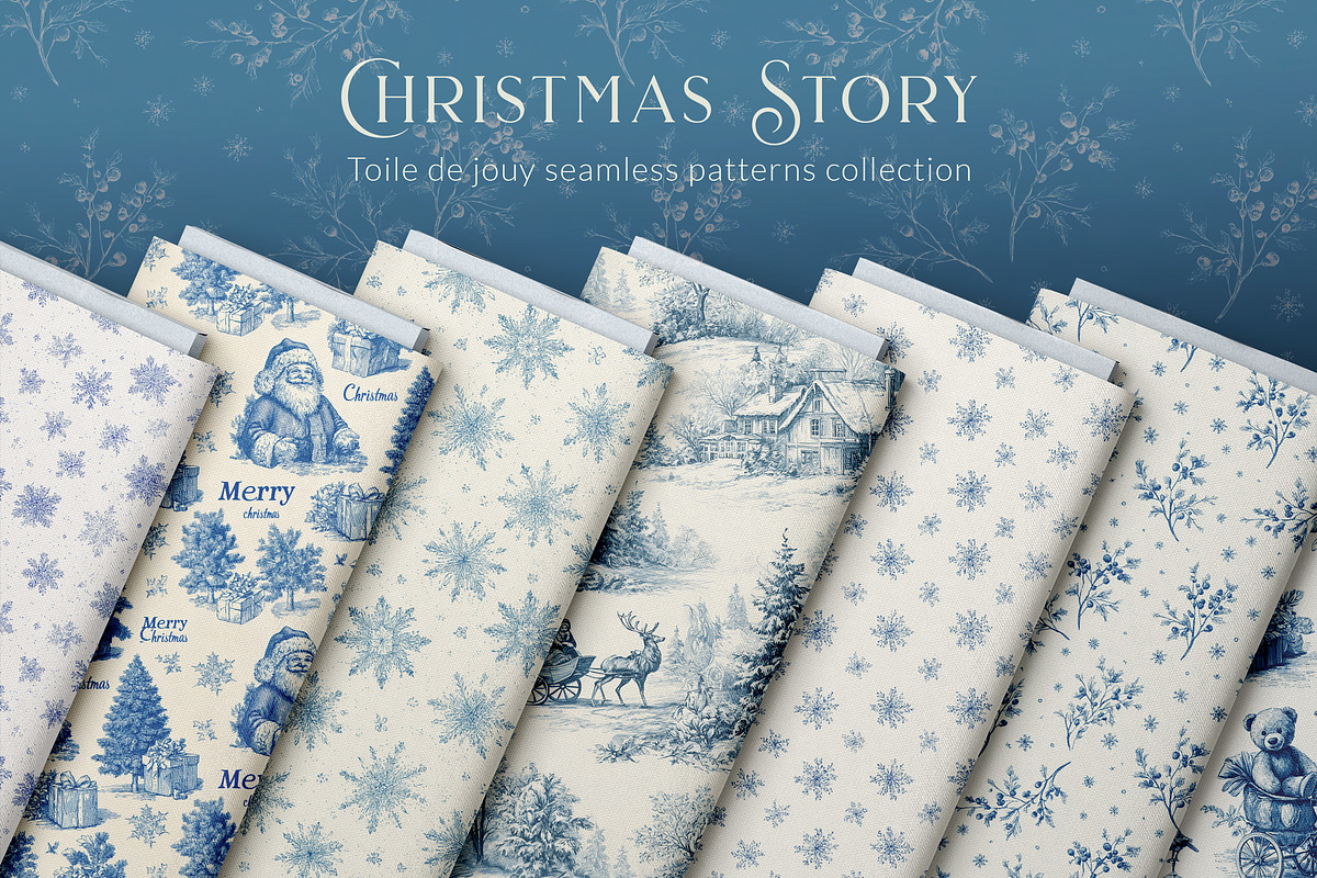 Vintage Christmas Pattern Collection, a Pattern Graphic by Olya Creative (Photo 5 of 21)