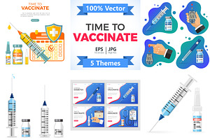 Vaccination Concepts with Syringe, a Healthcare Illustration by TAlex