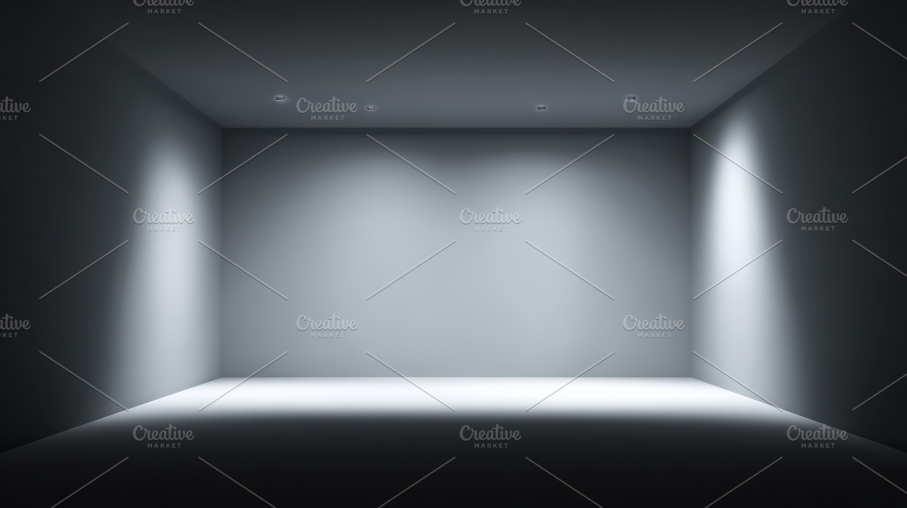 Minimalist dark gray room with ceiling spotlights casting soft b, an Abstract Photo by José Manuel Gelpi