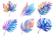 Iridescent Leaves Clipart, an Illustration by Designworld (Thumbnail 2 of 6)