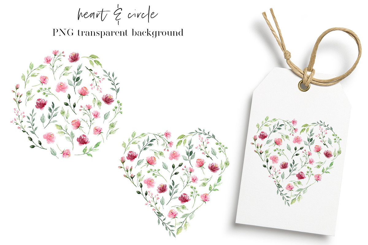 Watercolor flowers Pink & Marsala, an Illustration by Larisa Maslova (Photo 6 of 14)