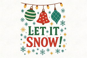 Let It Snow, Christmas PNG, an Illustration by CraftArtStudio