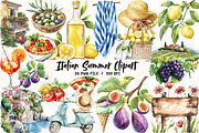 Italian Summer Clipart, an Illustration by Libby Wishes (Thumbnail 1 of 7)