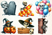 Funny Skeleton Peeking Bundle Clipar, an Illustration by DreamCafeArt (Thumbnail 2 of 5)