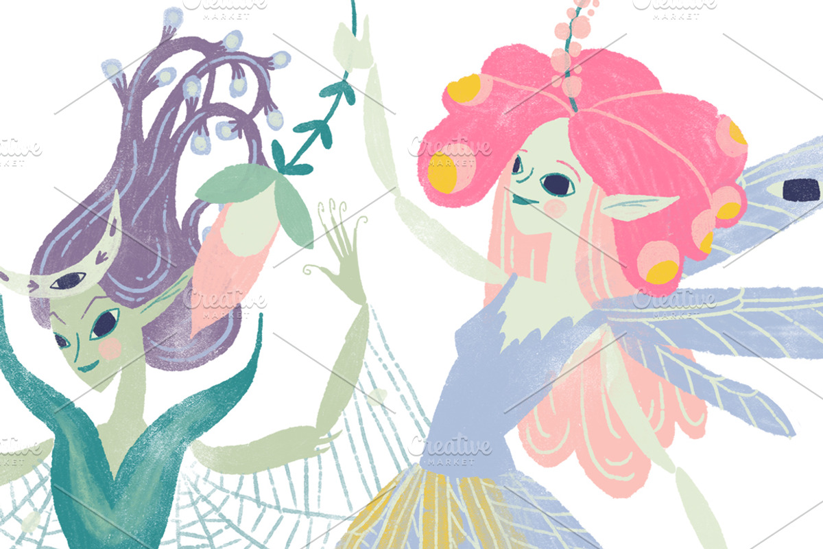 Midsummer Fairies PNG Clip Art, an Illustration by Lilla Bölecz (Photo 2 of 6)