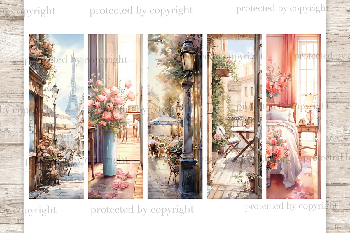 Romantic Printable Bookmarks, a Seasonal Illustration by GlamArtZhanna (Photo 3 of 3)