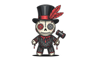 Halloween Gothic Voodoo Doll PNG, an Illustration by CraftArtStudio