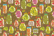 Pickled vegetables. Seamless pattern, a Food Illustration by kostolom3ooo (Thumbnail 3 of 3)