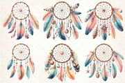 Watercolor Boho Dreamcatcher Clipar, an Illustration by DreamCafeArt (Thumbnail 4 of 4)