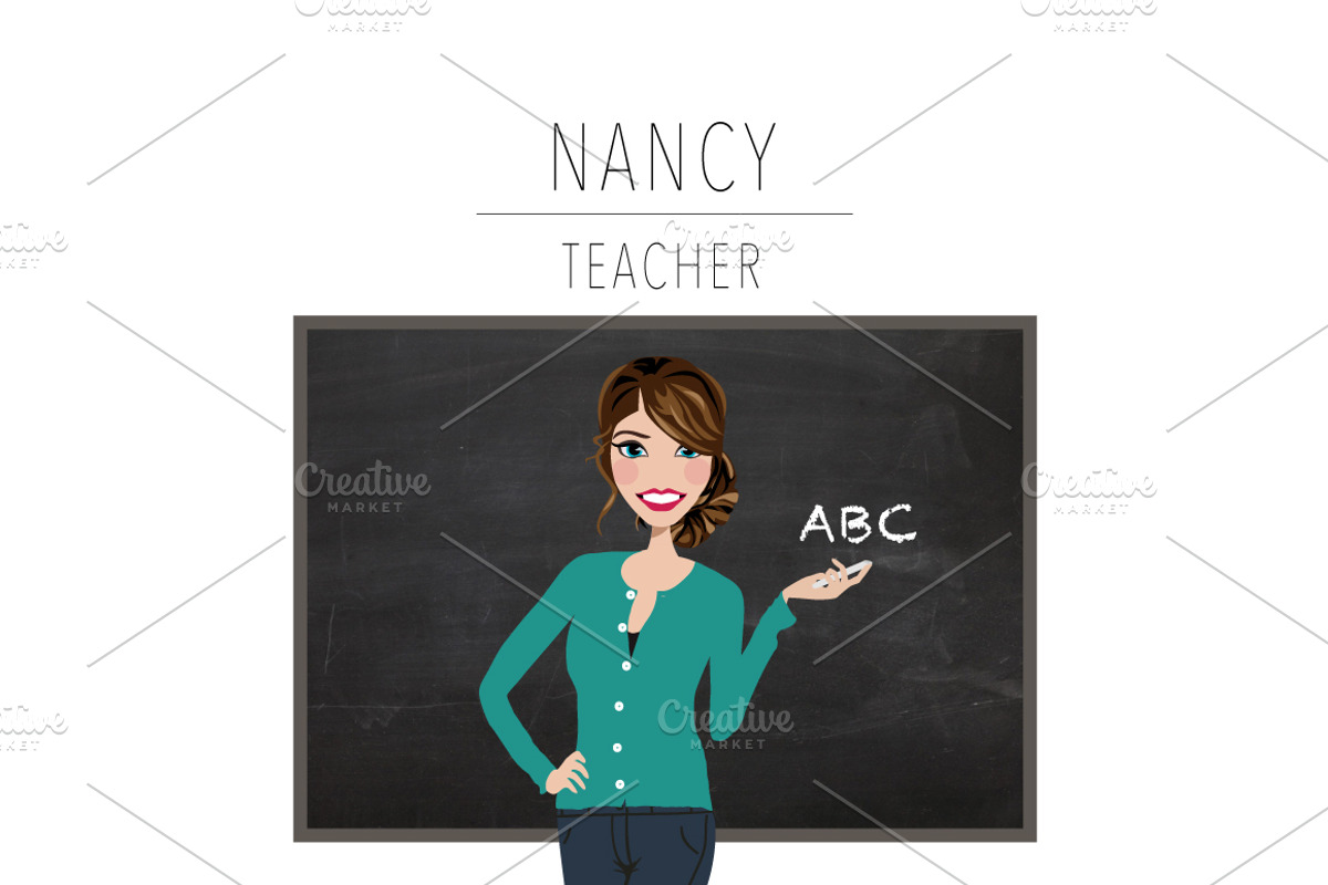 Teacher Portrait Creator | Clip Art, an Education Illustration by Lauren Lesley Studio (Photo 21 of 33)