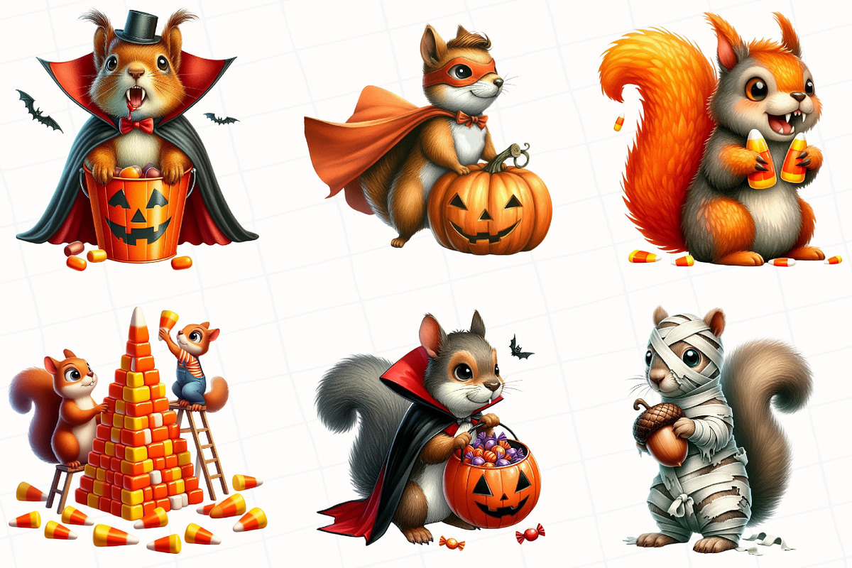 Halloween Squirrel Clipart, an Illustration by OK Design (Photo 4 of 5)