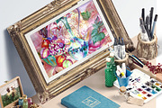 Watercolor grape set + Bonus 4 BG., a Decorative Illustration by redstudio (Thumbnail 7 of 11)