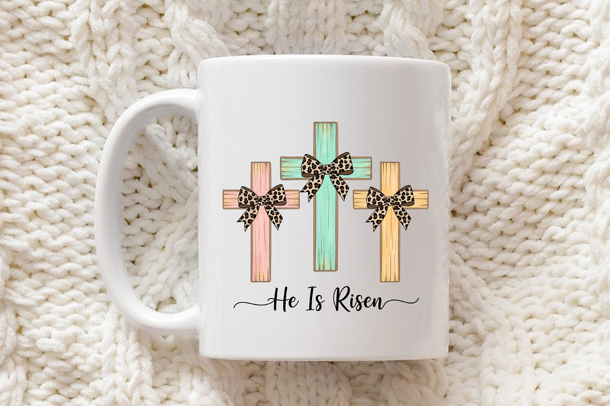 He Is Risen, Easter Crosses with Bow, an Illustration by Libby Wishes (Photo 5 of 6)