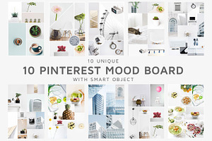 10 Pinterest Mood Board Templates V1, a Social Media Template by Creativetacos