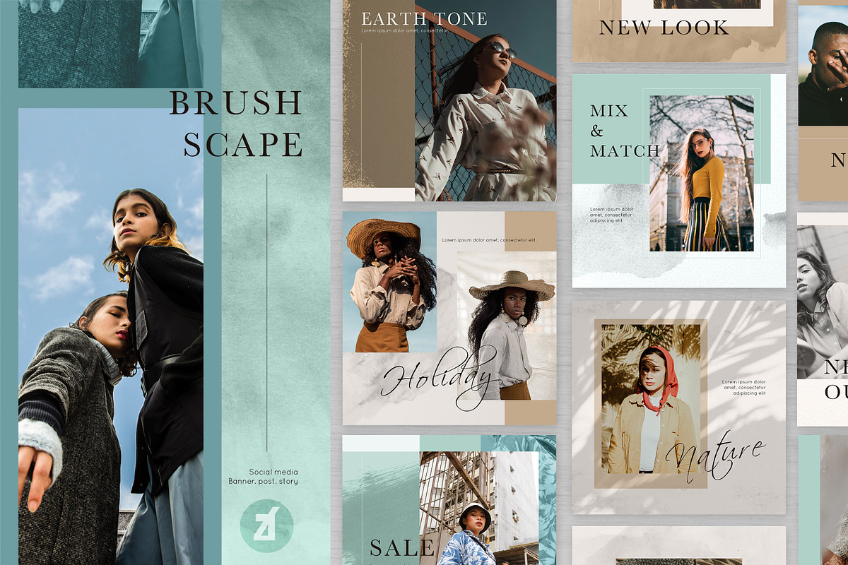 Brush scape social media graphic, a Social Media Template by Chanut is industries (Photo 1 of 11)