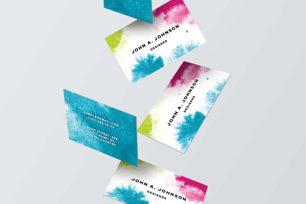 Watercolor Business Card Template, a Business Card Template by lissius (Photo 3 of 5)